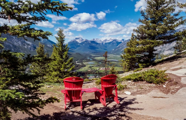 Krzeselka z widokiem:)
Widok z Tunnel Mountain Banff Kanada