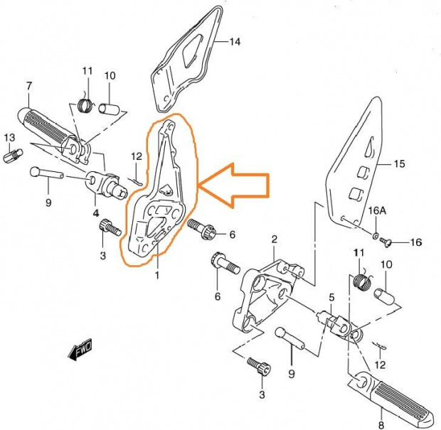 schemat podnóżka do sv650 S/N #podnóżek #sv650