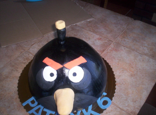 Tort - Angry birds czarny #tort