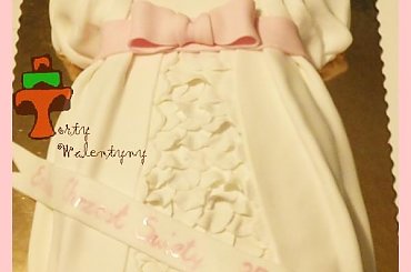 Tort sukienka na Chrzest Święty #ChrzestŚwięty #sukienka #tort #TortNaChrzest #TortyKraków #TortyWalentynki