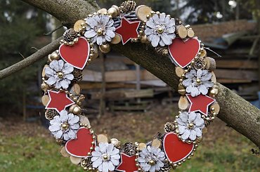 Wianek świąteczny, moja praca #BożeNarodzenie #krakow #rękodzieło #stroik #wieniec