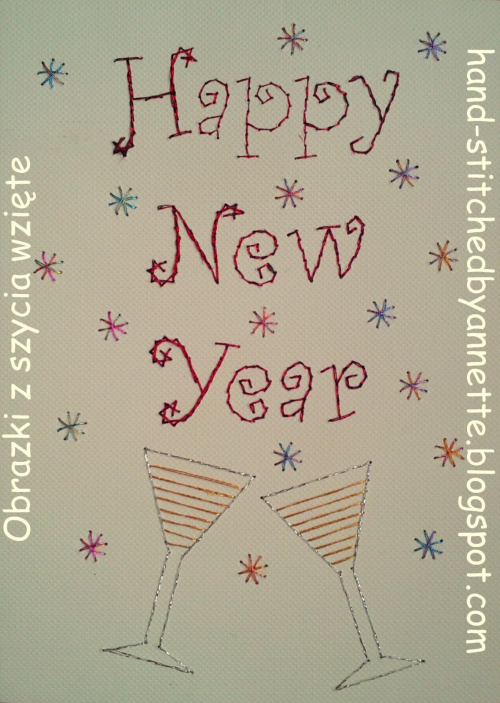 Happy New Year - - stitchingcards.com #fantagiro7 #HaftMatematyczny #ObrazkiZSzyciaWzięte