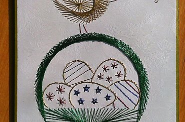 Obrazki z szycia wzięte - na podstawie wzoru ze stitchingcards.com #fantagiro7 #HaftMatematyczny #ObrazkiZSzyciaWzięte #wielkanoc