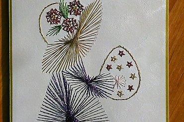 Obrazki z szycia wzięte - na podstawie wzoru ze stitchingcards.com #fantagiro7 #HaftMatematyczny #ObrazkiZSzyciaWzięte #wielkanoc