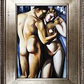 Tamara de Lempicka-Adam und Ewa-Museumsqualität-Ölgemälde Handgemalt Leinwand Rahmen-Sygniert.122x92cm-cena 249,99 euro. wysylka 0 euro.malowany recznie