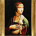 Leonardo da Vinci - Dame mit Hermelin-Große Meister-47x37cm Ölgemälde Handgemalt Leinwand Rahmen-Sygniert.cena 59,99 euro. wysylka 0 euro. malowany recznie